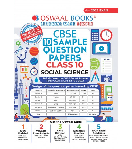 Oswaal CBSE Sample Question Paper Class 10 Social Science | Latest Edition CBSE Class 10 - SchoolChamp.net